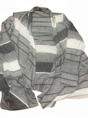 Star Vixen Striped Open Front Shrug Gray & White Size 2X